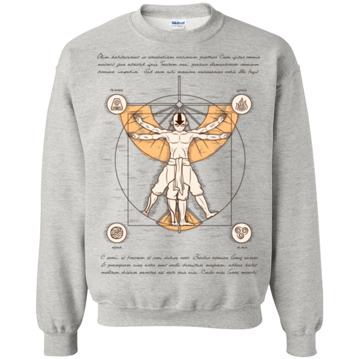 Sweatshirts Ash / Small Vitruvian Aang Crewneck Sweatshirt