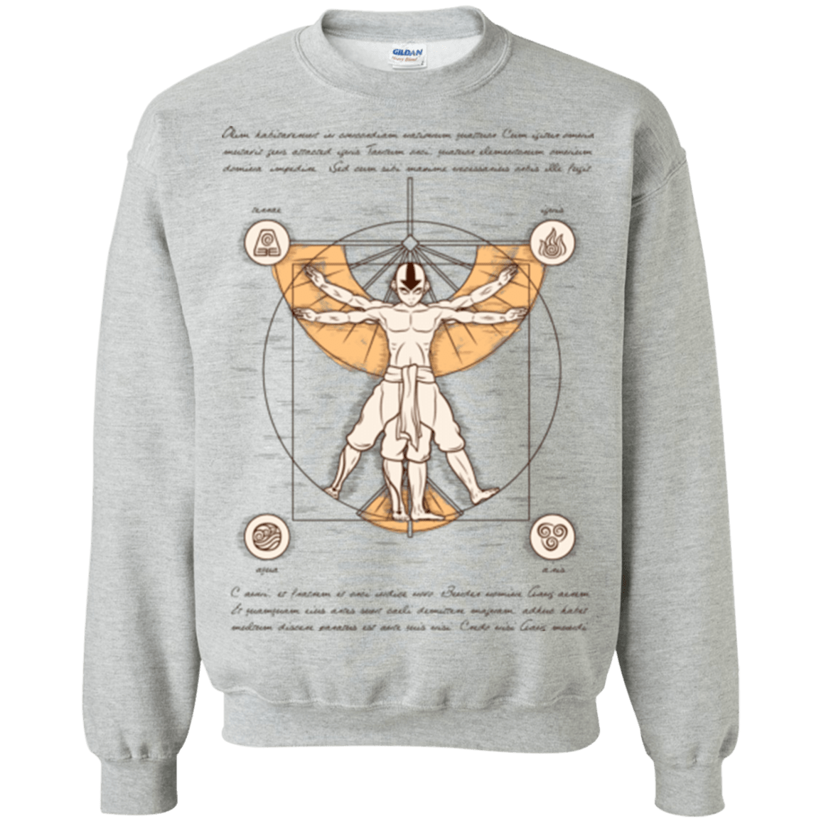 Sweatshirts Sport Grey / Small Vitruvian Aang Crewneck Sweatshirt