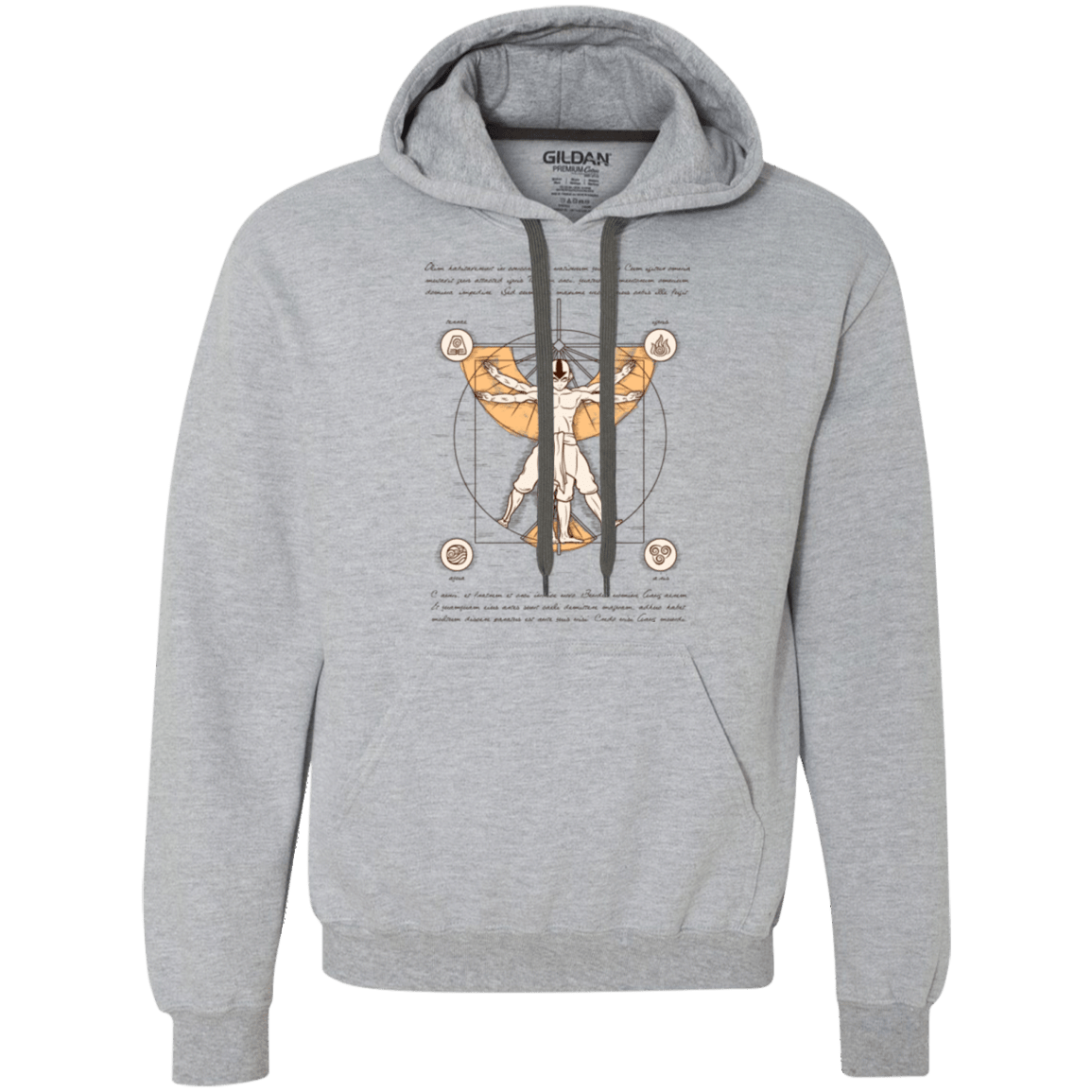 Sweatshirts Sport Grey / Small Vitruvian Aang Premium Fleece Hoodie