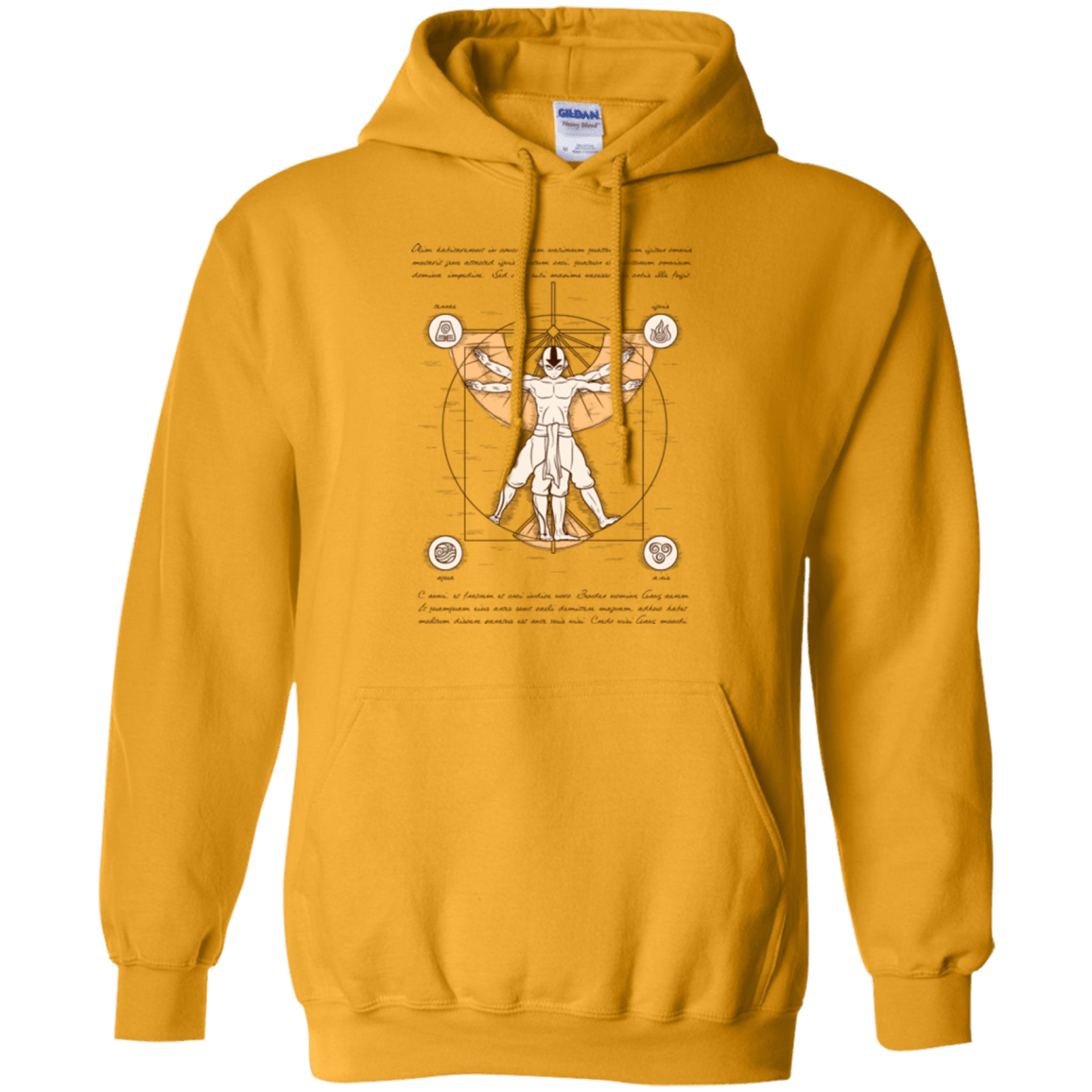 Sweatshirts Gold / Small Vitruvian Aang Pullover Hoodie