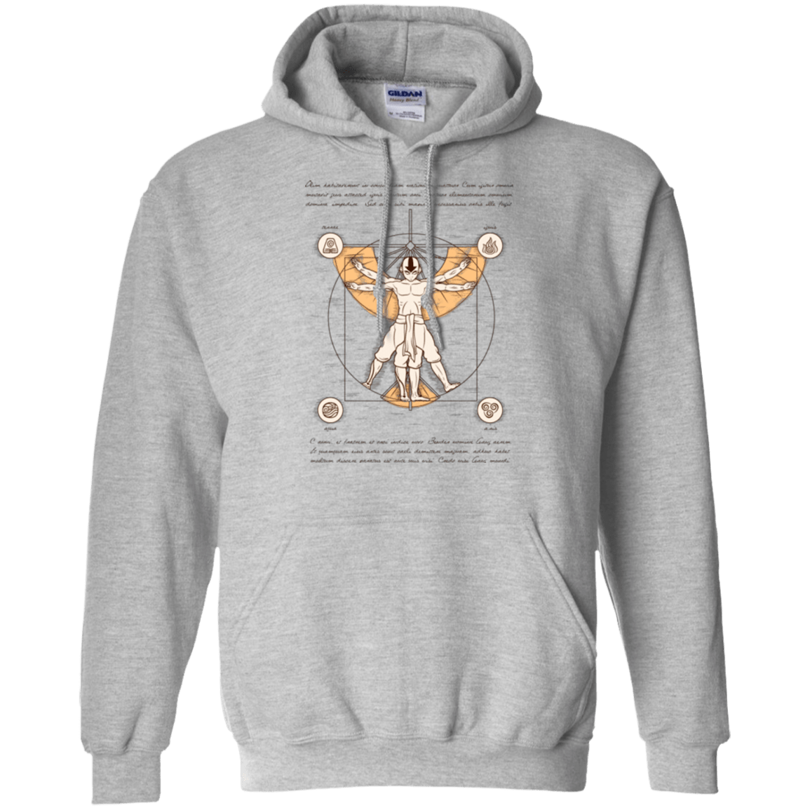 Sweatshirts Sport Grey / Small Vitruvian Aang Pullover Hoodie