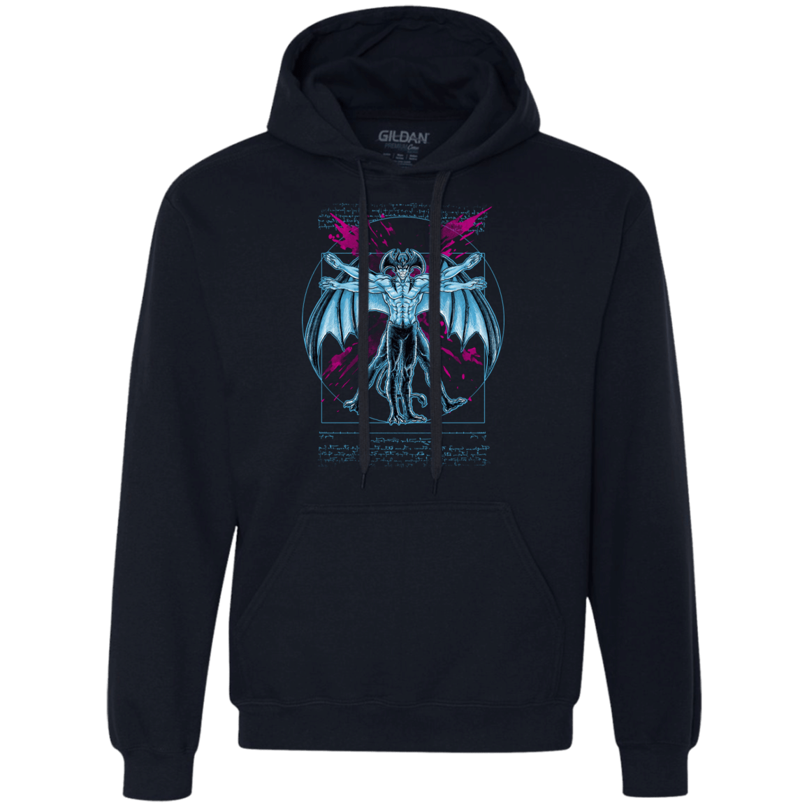 Sweatshirts Navy / S Vitruvian Devil Premium Fleece Hoodie