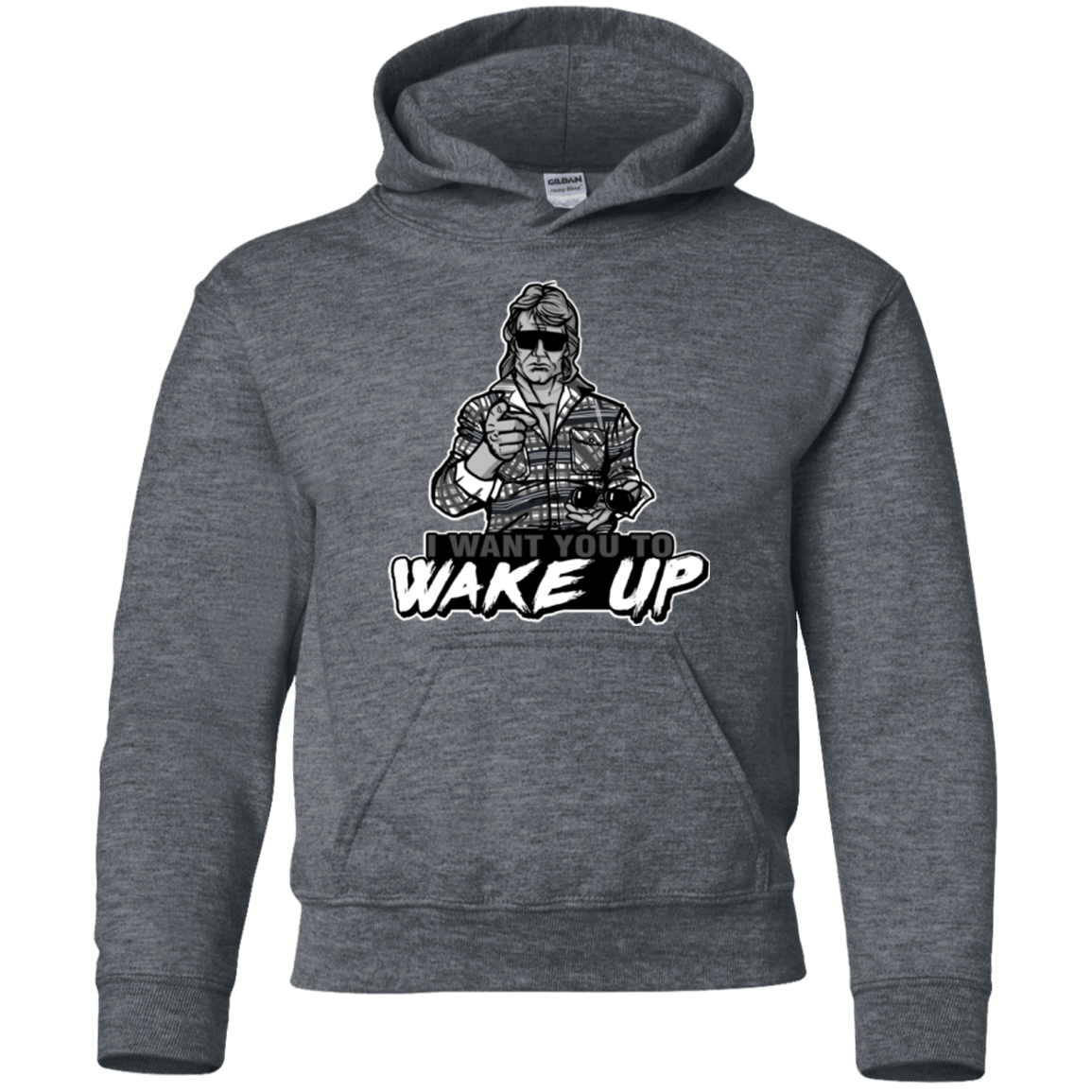 Sweatshirts Dark Heather / YS Wake Up Youth Hoodie