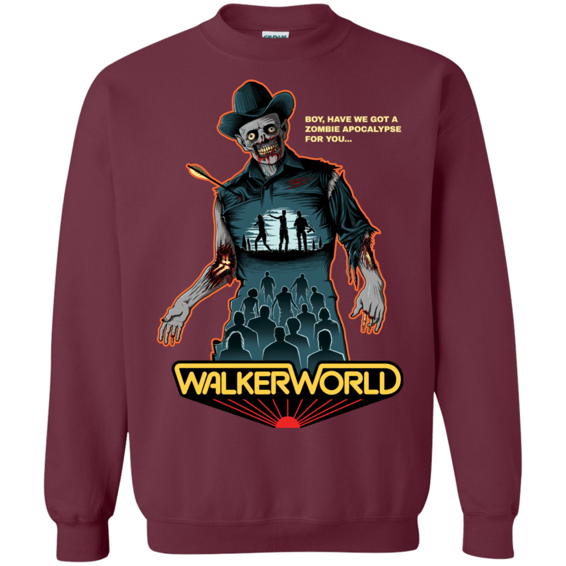 Sweatshirts Maroon / Small Walker World Crewneck Sweatshirt
