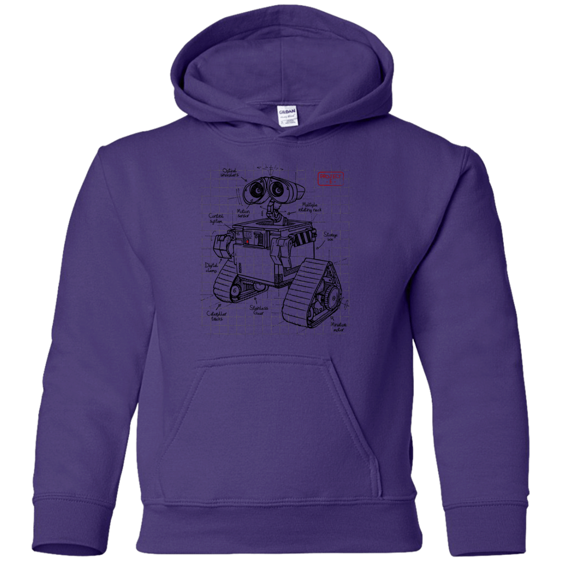 Sweatshirts Purple / YS WALL-E Plan Youth Hoodie