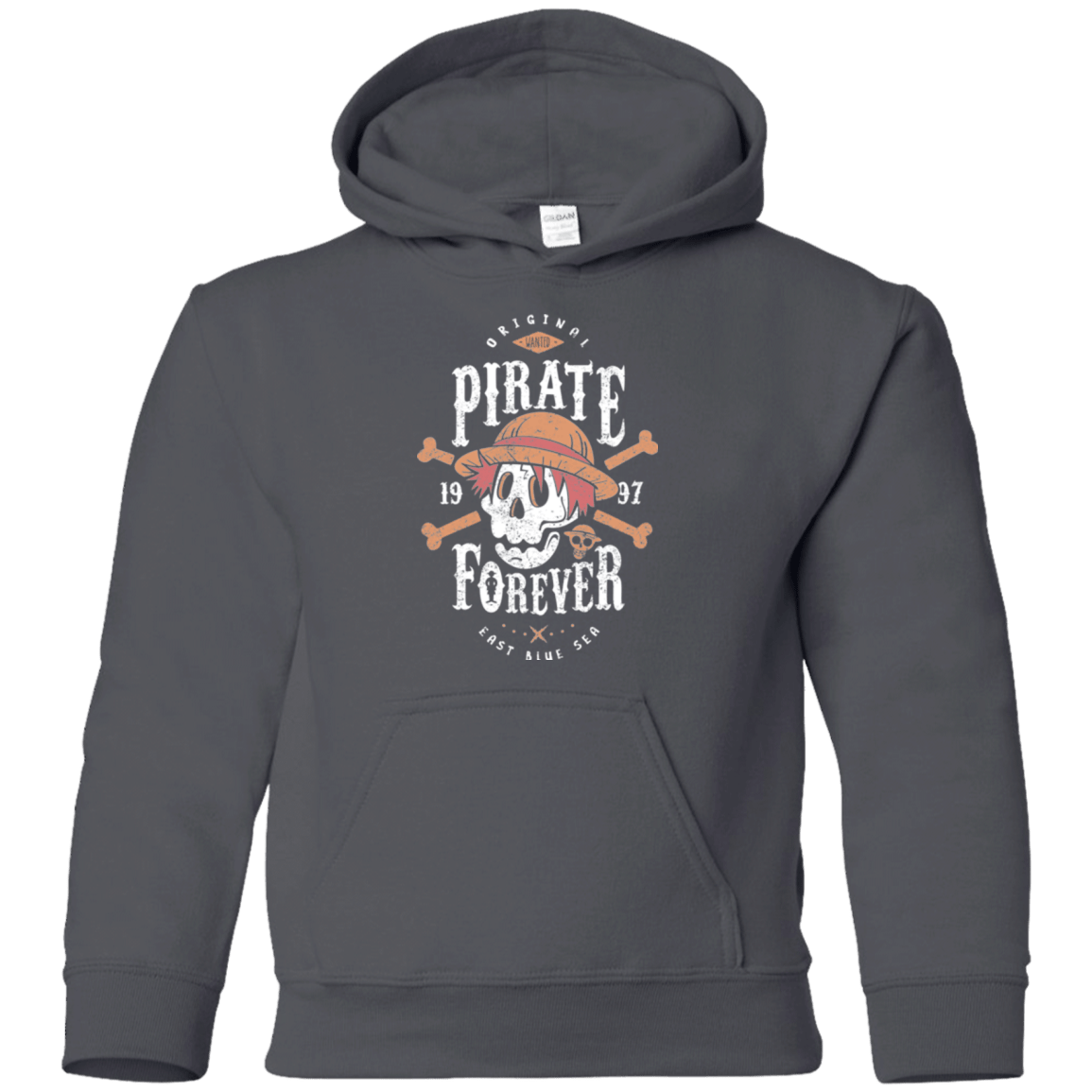 Sweatshirts Charcoal / YS Wanted Pirate Forever Youth Hoodie