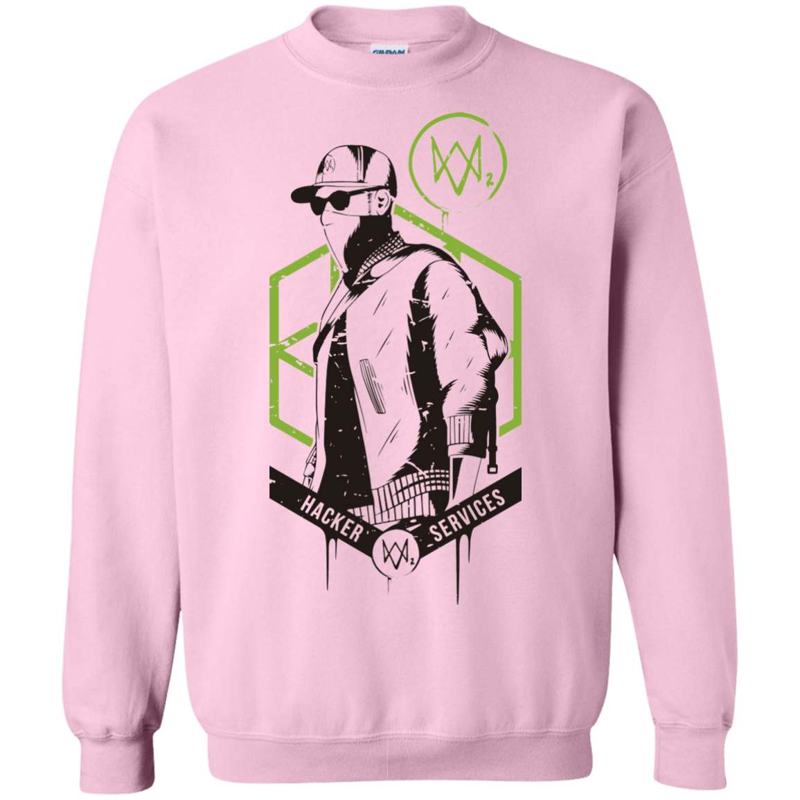 Sweatshirts Light Pink / Small Watch Dogs 2 Hacker Services Crewneck Sweatshirt