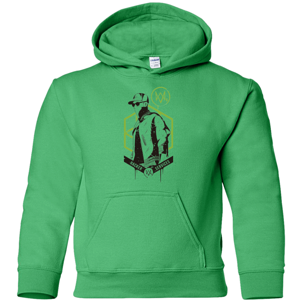 Sweatshirts Irish Green / YS Watch Dogs 2 Hacker Services Youth Hoodie