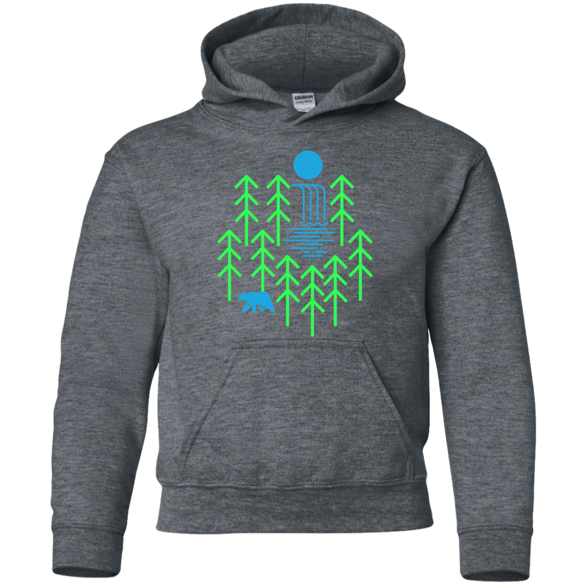 Sweatshirts Dark Heather / YS Waterfall Lake Youth Hoodie
