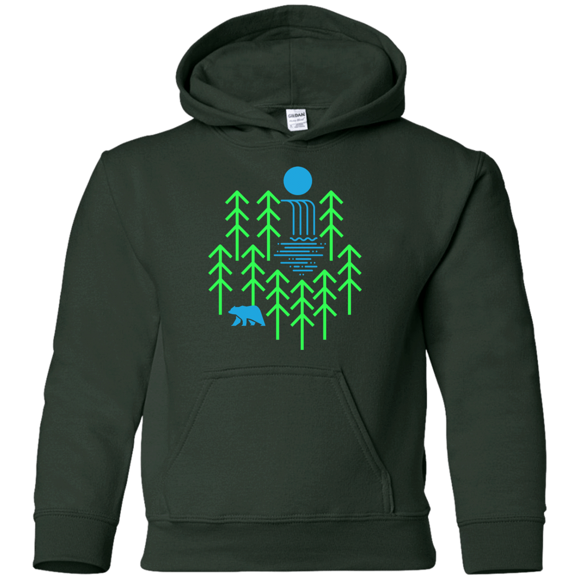 Sweatshirts Forest Green / YS Waterfall Lake Youth Hoodie