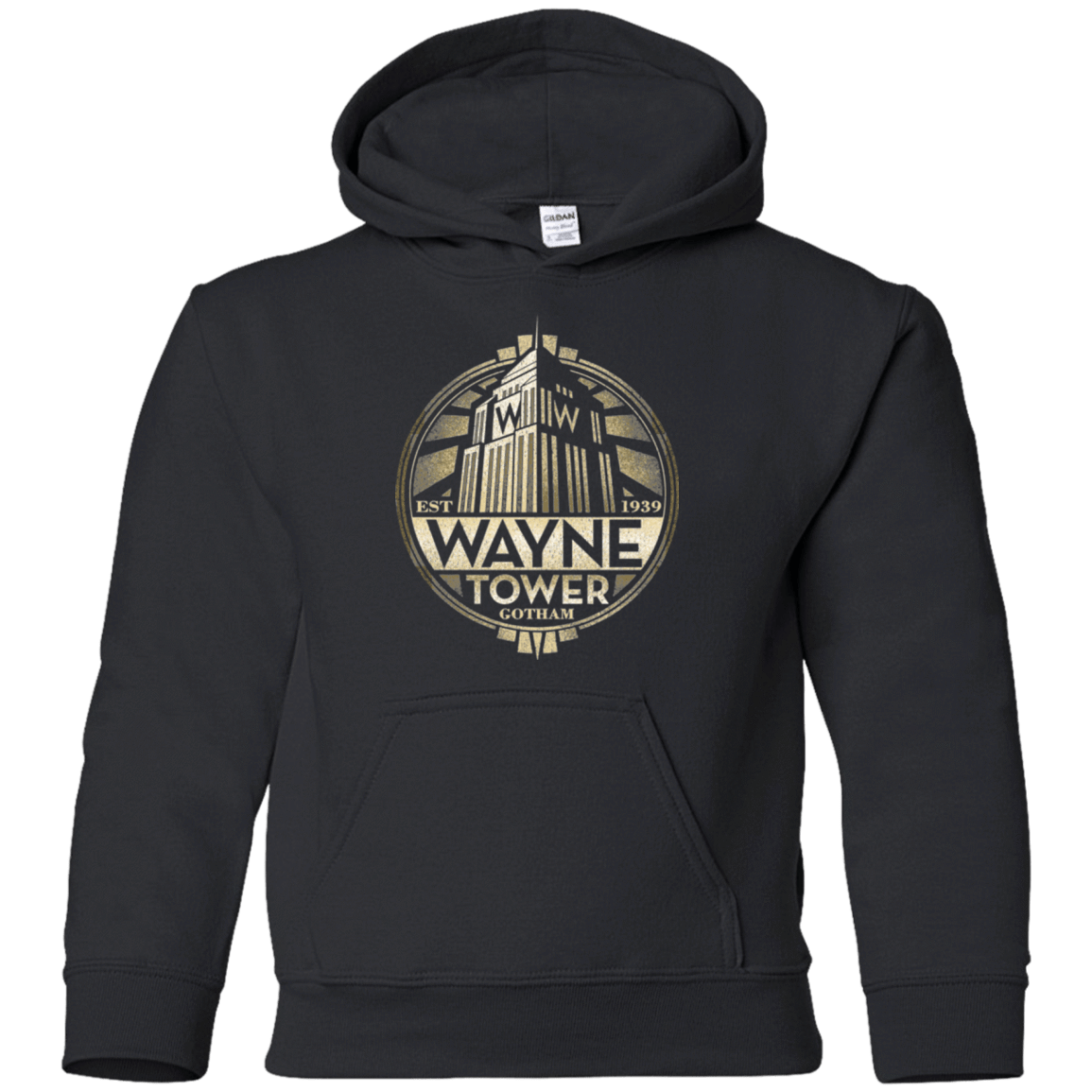 Sweatshirts Black / YS Wayne Tower Youth Hoodie