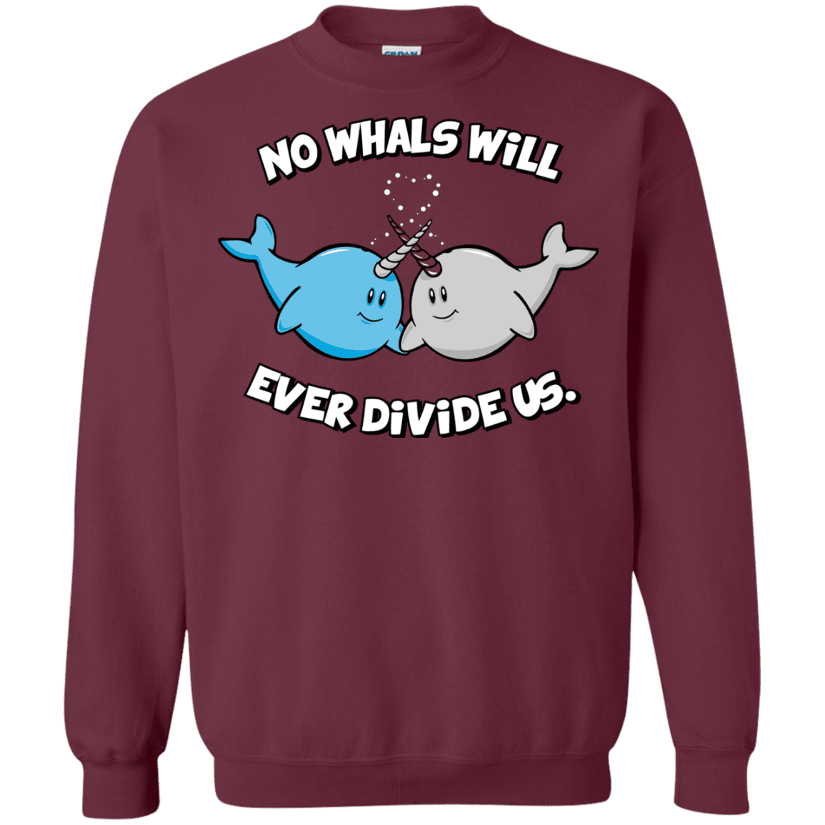 Sweatshirts Maroon / Small Whals Crewneck Sweatshirt