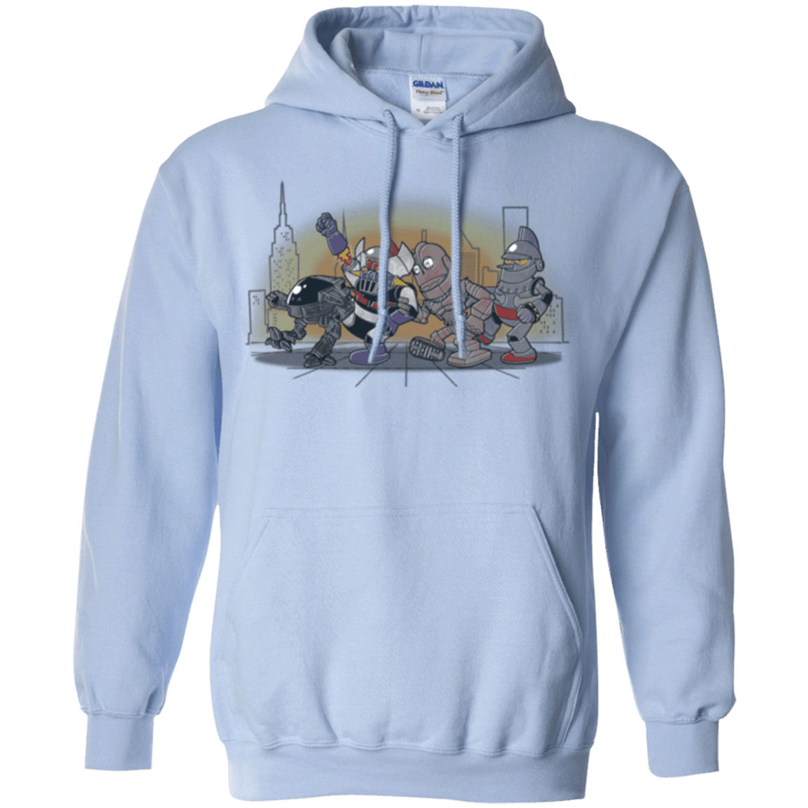 Sweatshirts Light Blue / Small Where The Big Robots are Pullover Hoodie
