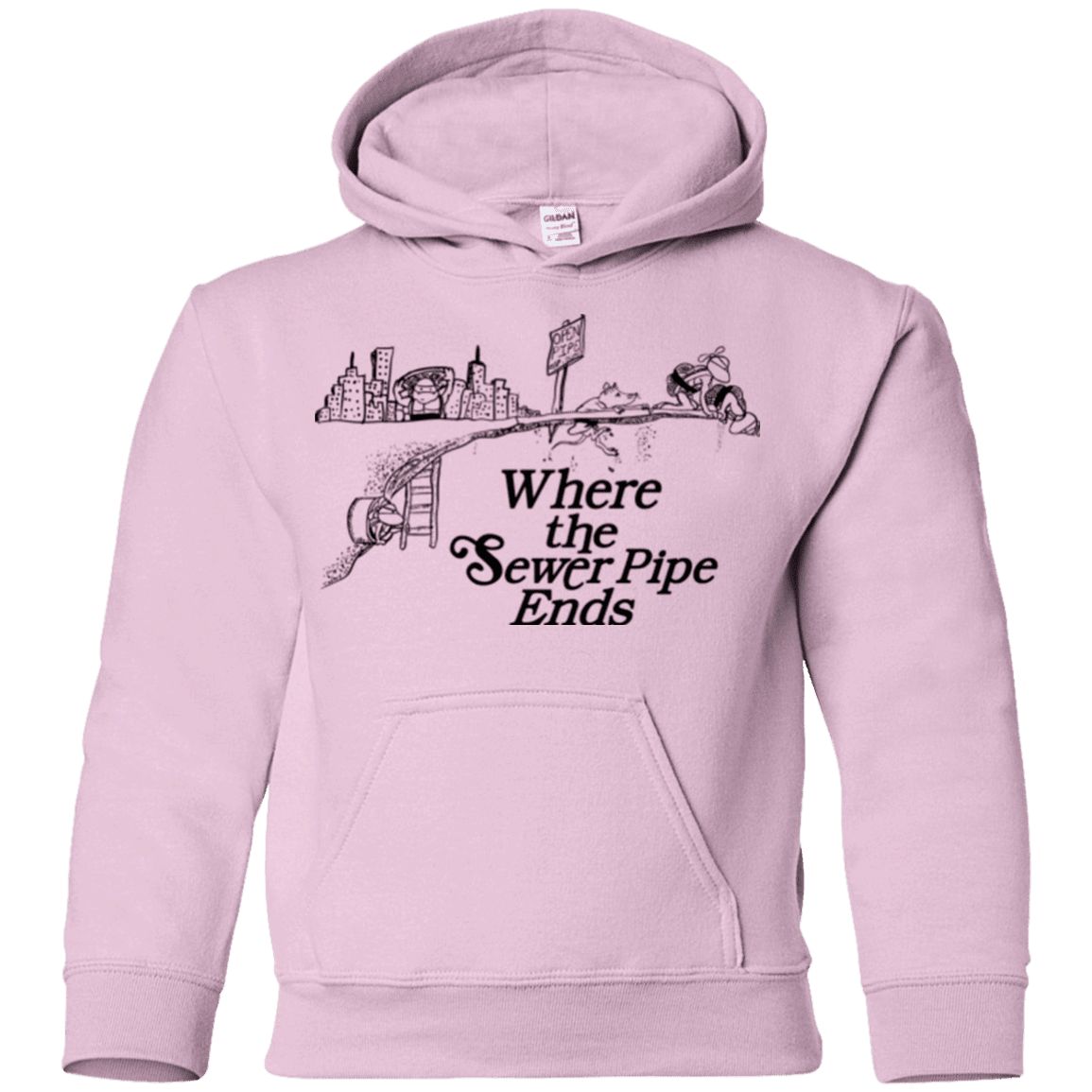 Sweatshirts Light Pink / YS Where the Sewer Pipe Ends Youth Hoodie
