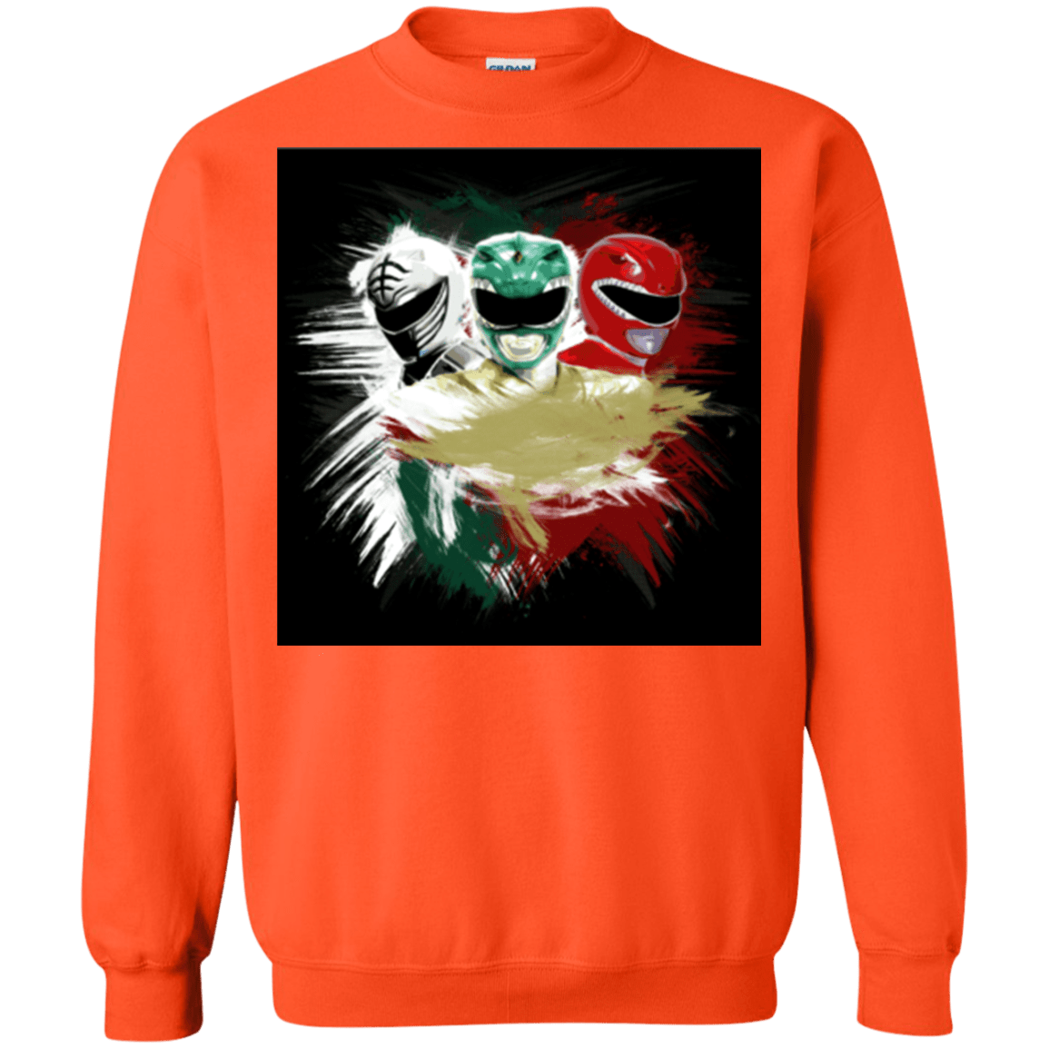 Sweatshirts Orange / Small White Green Red Crewneck Sweatshirt