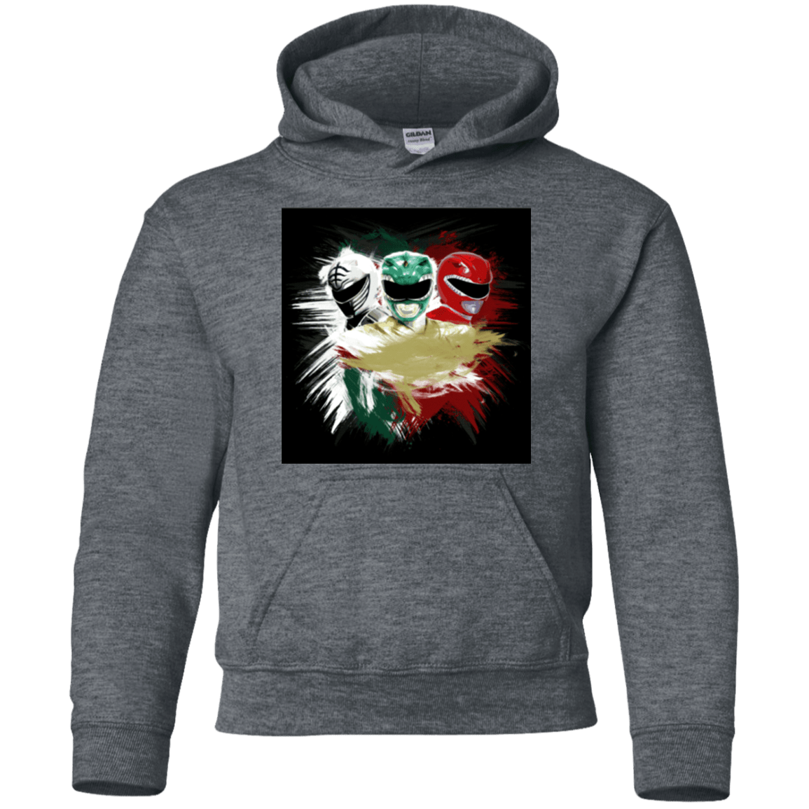 Sweatshirts Dark Heather / YS White Green Red Youth Hoodie