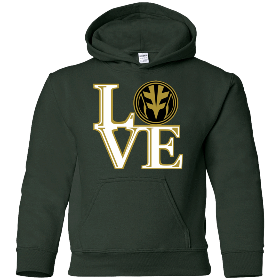 Sweatshirts Forest Green / YS White Ranger LOVE Youth Hoodie