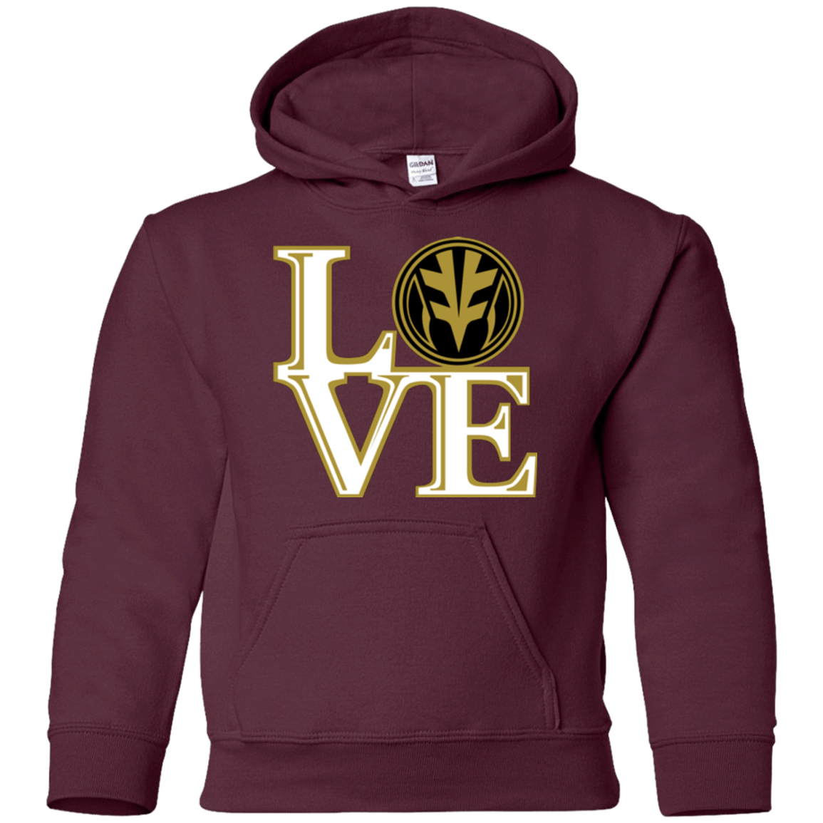 Sweatshirts Maroon / YS White Ranger LOVE Youth Hoodie