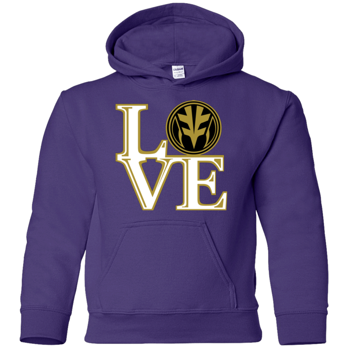 Sweatshirts Purple / YS White Ranger LOVE Youth Hoodie