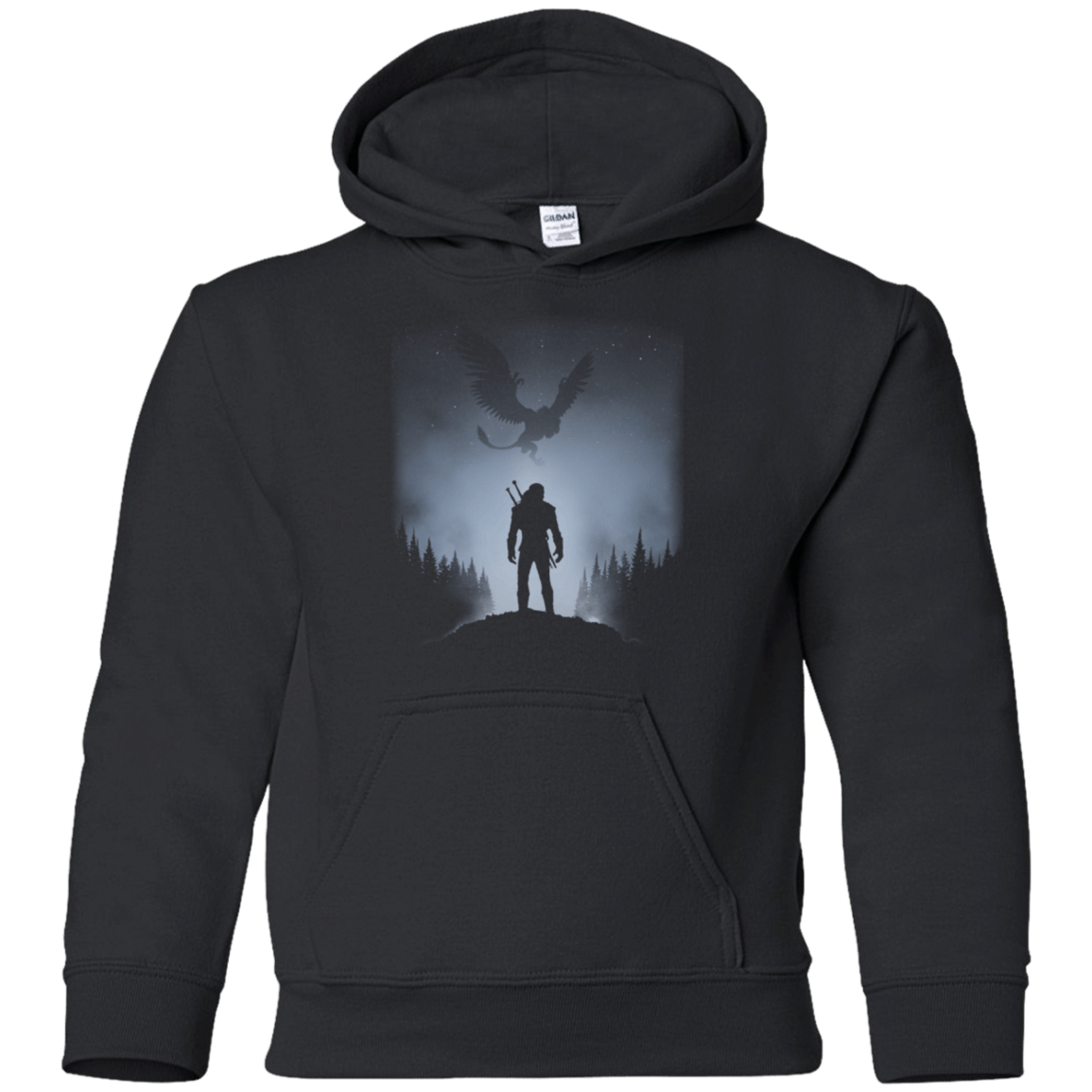 Sweatshirts Black / YS White Wolf Youth Hoodie