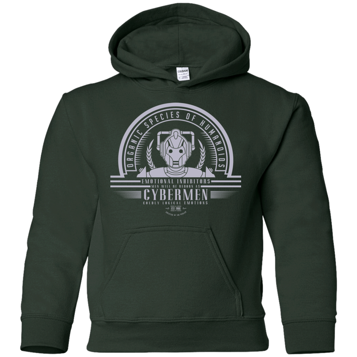 Sweatshirts Forest Green / YS Who Villains Cybermen Youth Hoodie