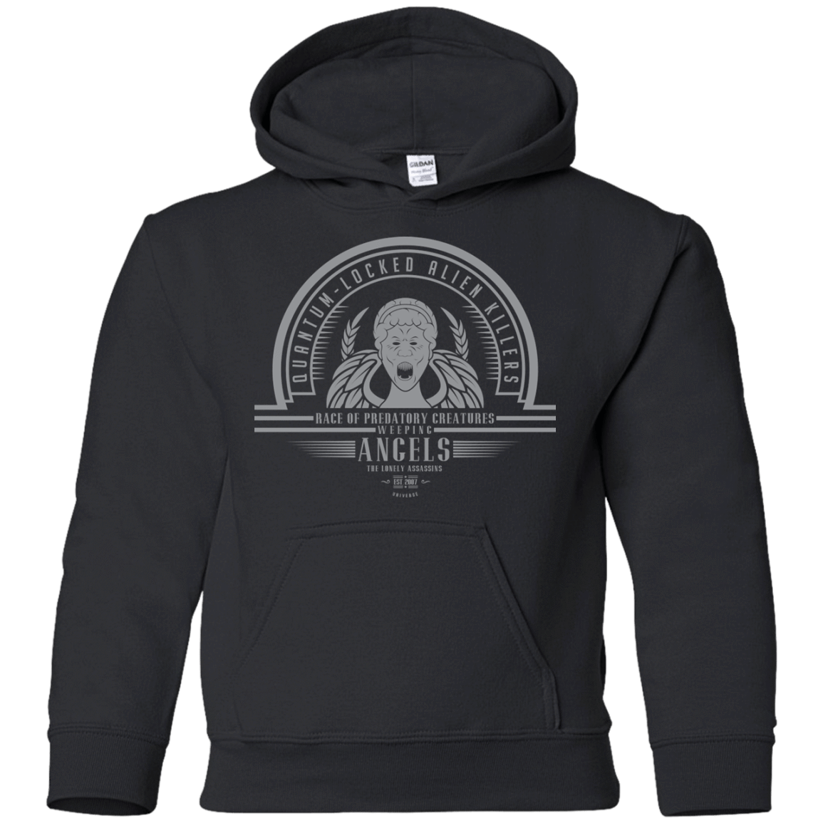 Sweatshirts Black / YS Who Villains Weeping Angels Youth Hoodie