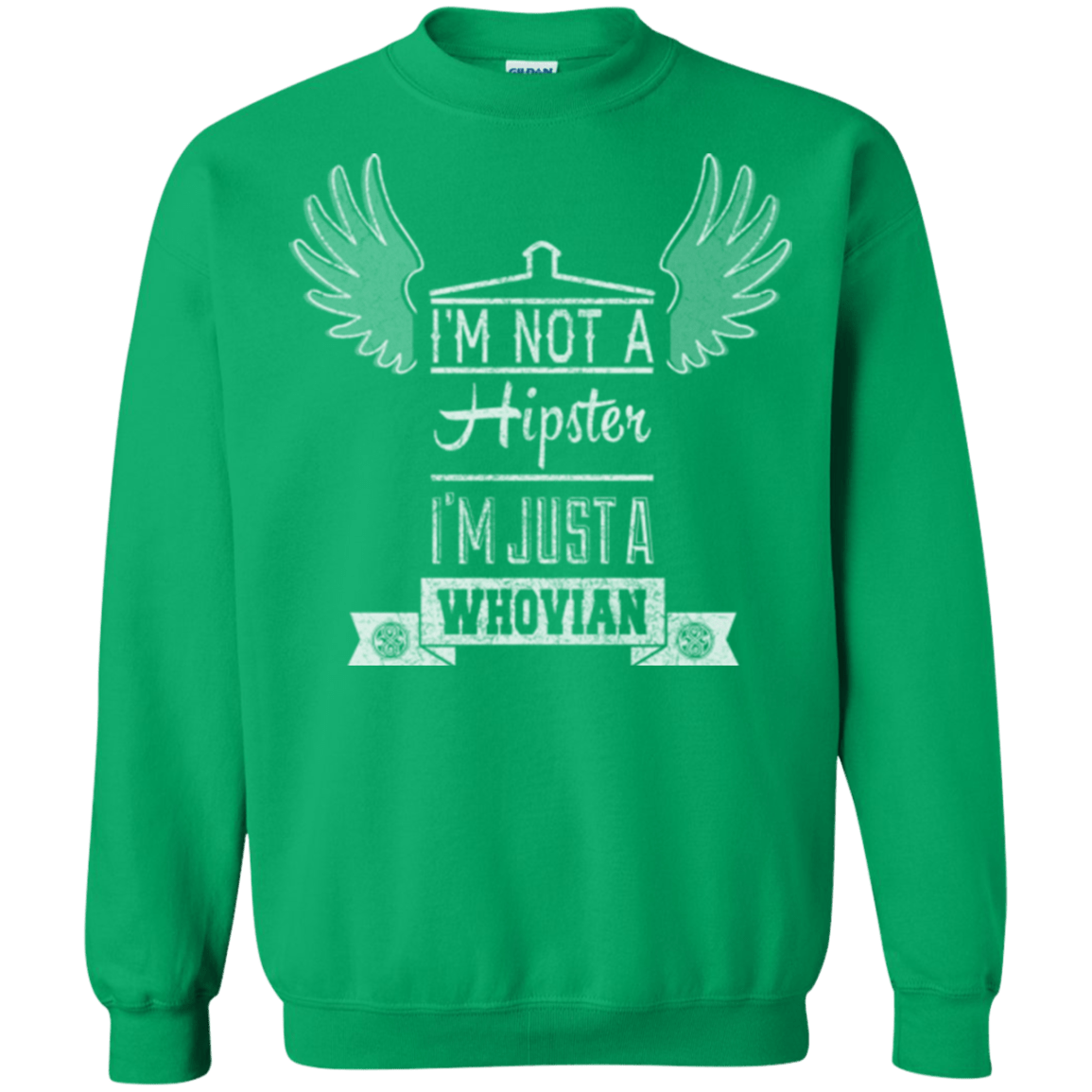 Sweatshirts Irish Green / Small Whovian Hipster Crewneck Sweatshirt
