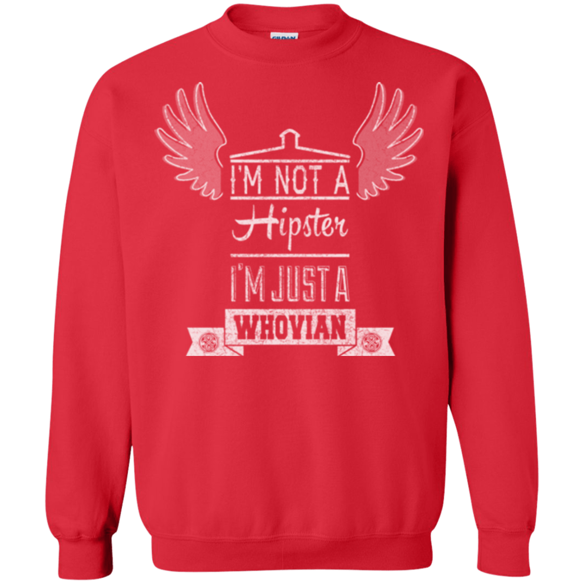 Sweatshirts Red / Small Whovian Hipster Crewneck Sweatshirt
