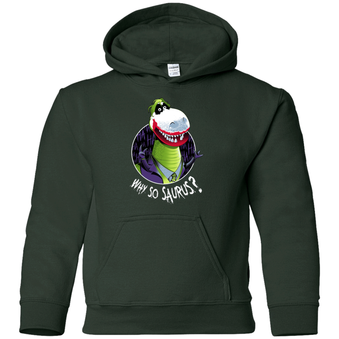 Sweatshirts Forest Green / YS Why So Saurus Youth Hoodie