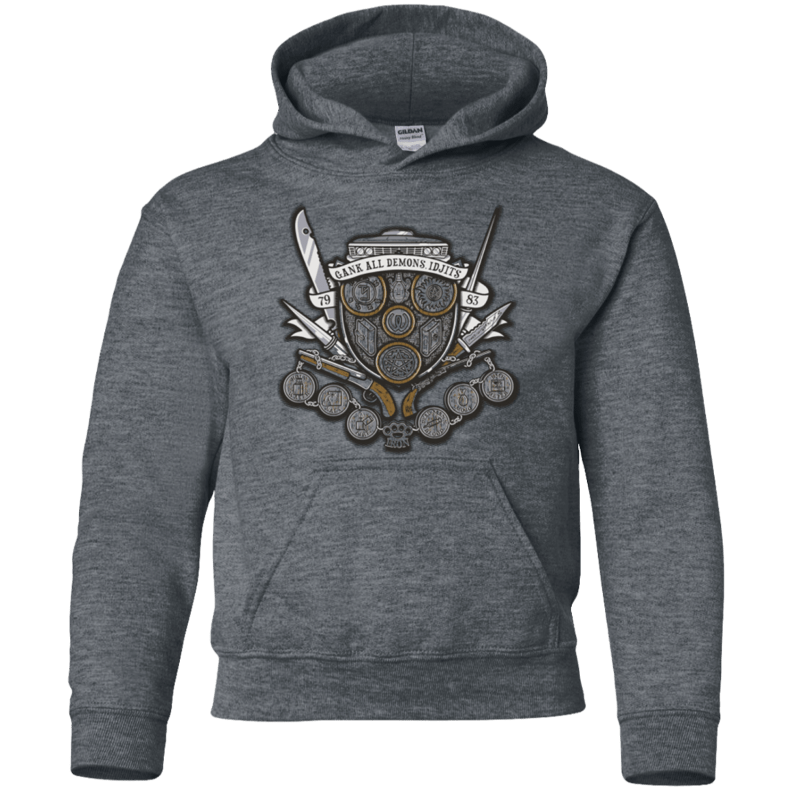 Sweatshirts Dark Heather / YS Winchester's Crest Youth Hoodie