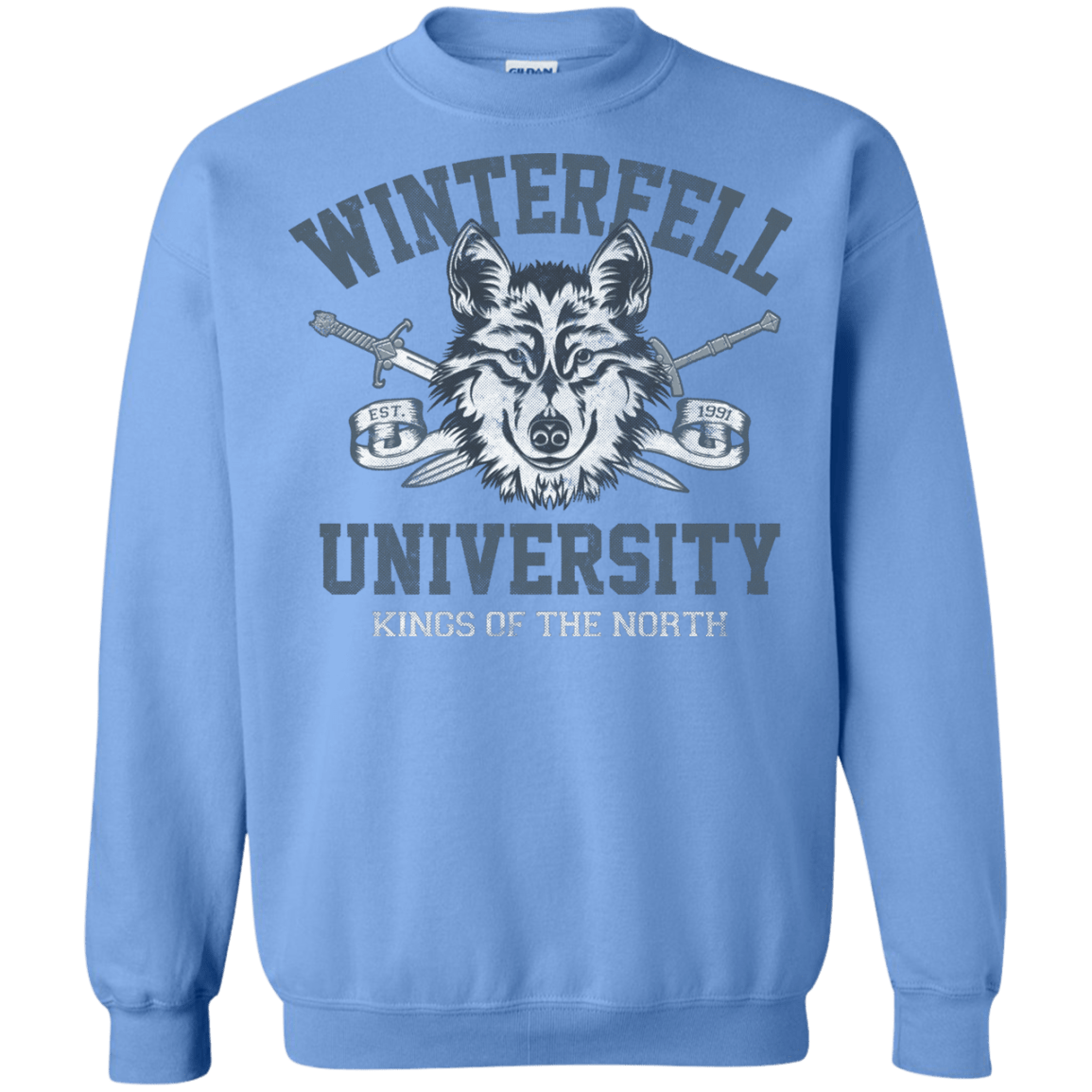 Sweatshirts Carolina Blue / Small Winterfell U Crewneck Sweatshirt