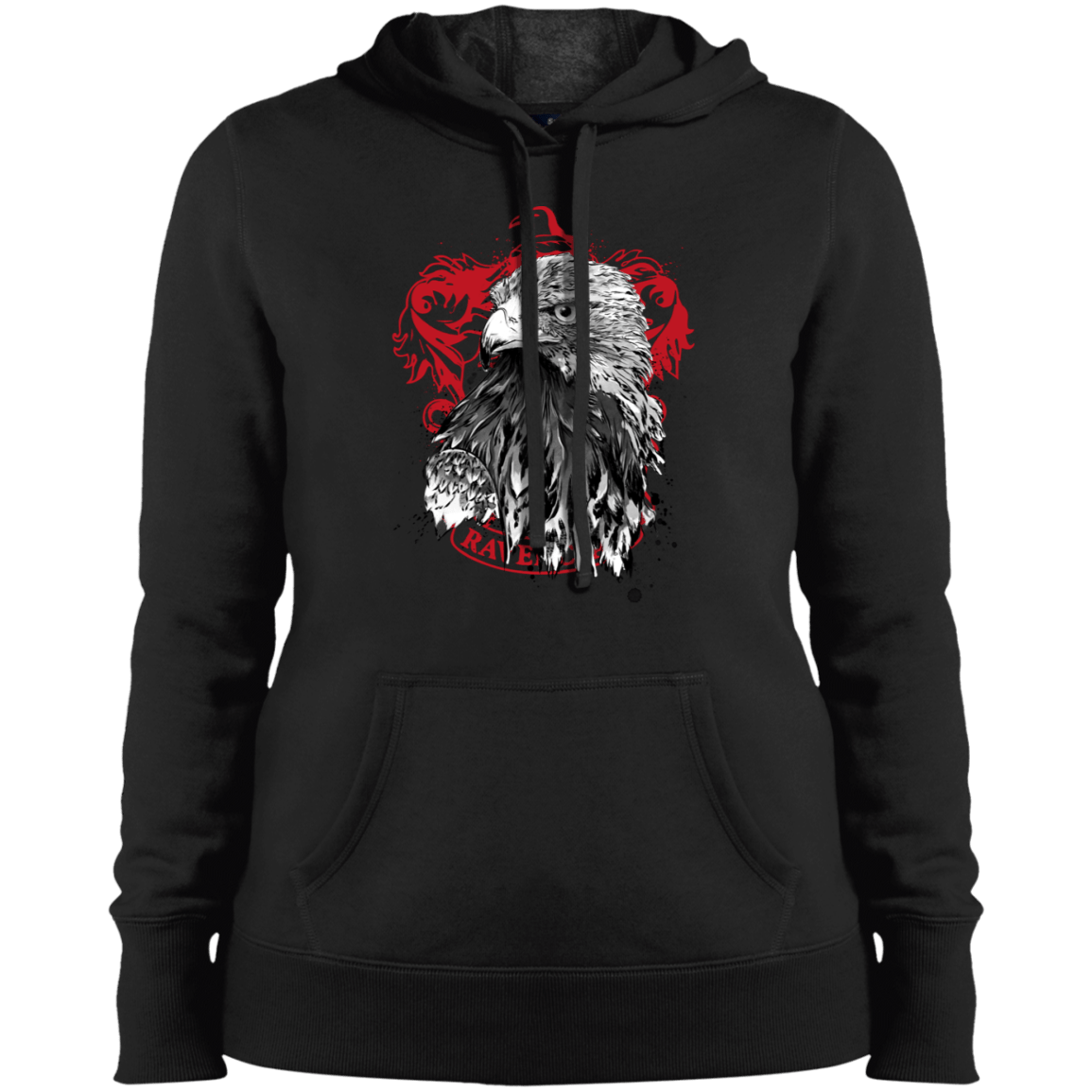 Sweatshirts Black / X-Small Wit and Wisdom sumi-e LST254 Ladies' Pullover Hooded Sweatshirt