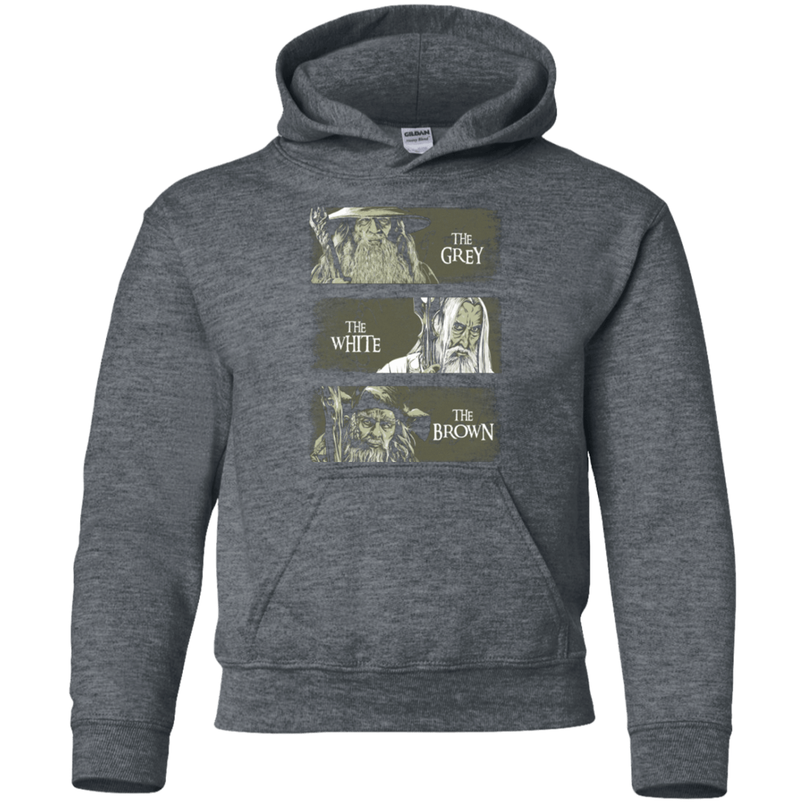 Sweatshirts Dark Heather / YS Wizards of Middle Earth Youth Hoodie