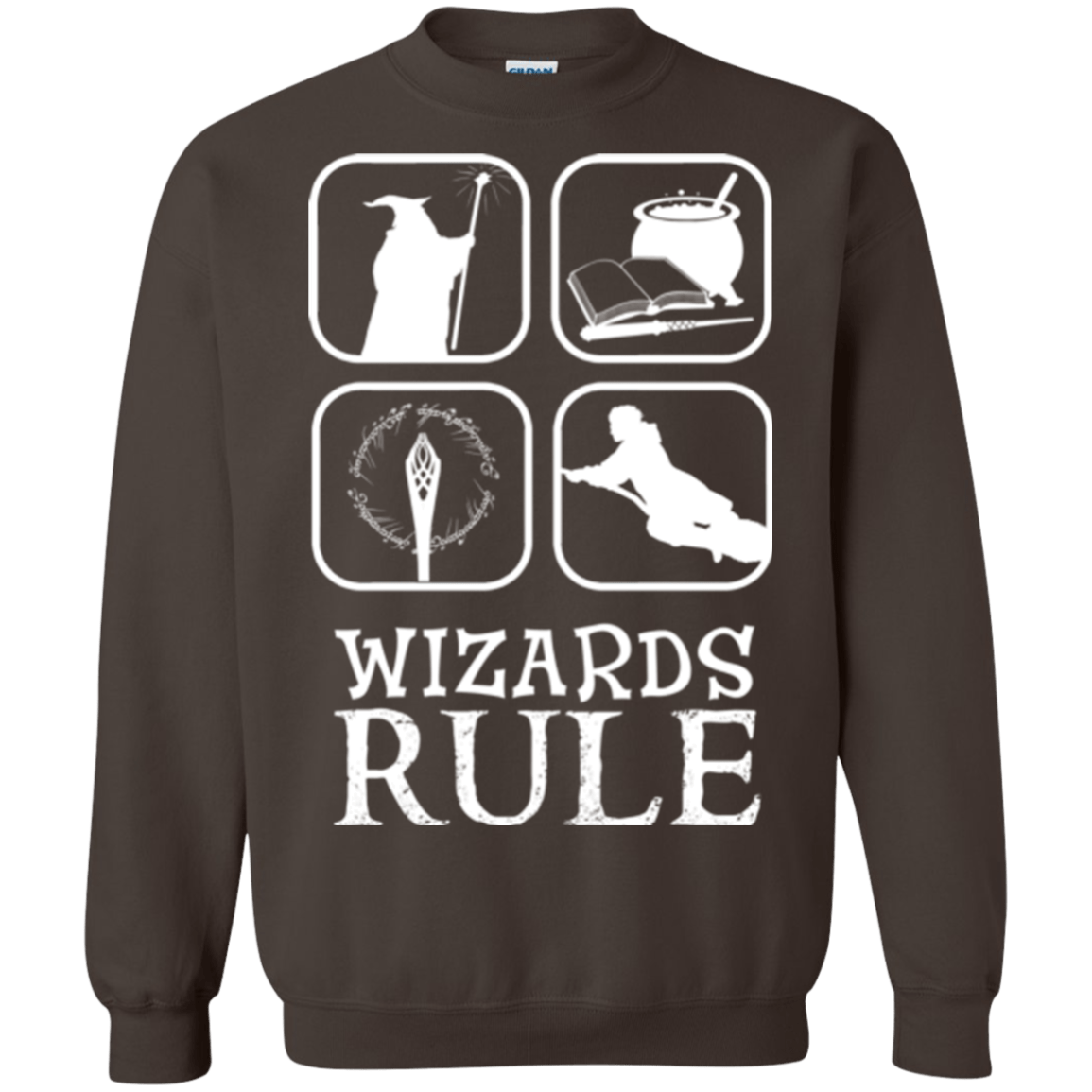 Sweatshirts Dark Chocolate / Small Wizards Rule Crewneck Sweatshirt
