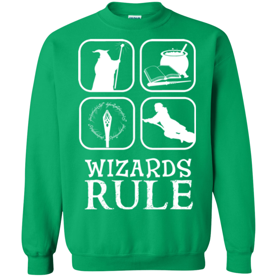 Sweatshirts Irish Green / Small Wizards Rule Crewneck Sweatshirt