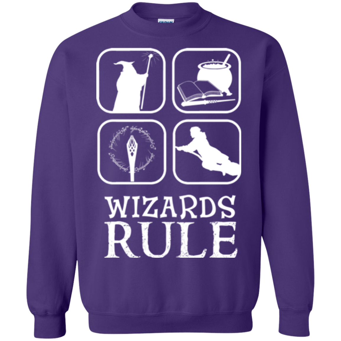 Sweatshirts Purple / Small Wizards Rule Crewneck Sweatshirt