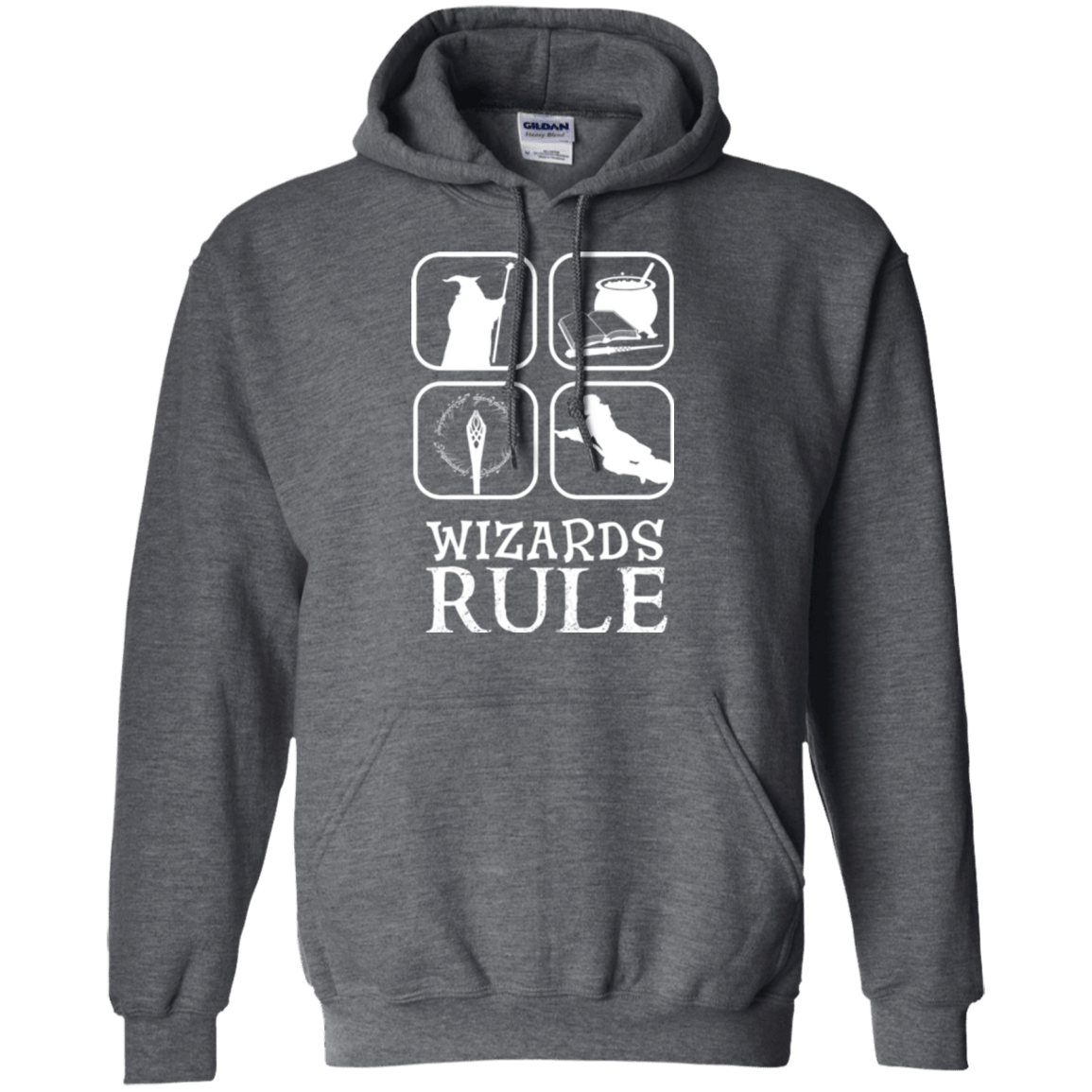 Sweatshirts Dark Heather / Small Wizards Rule Pullover Hoodie