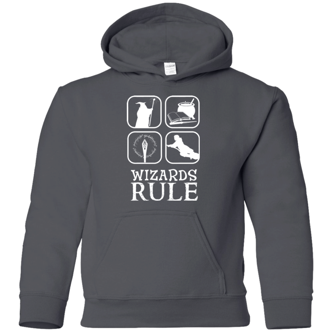 Sweatshirts Charcoal / YS Wizards Rule Youth Hoodie