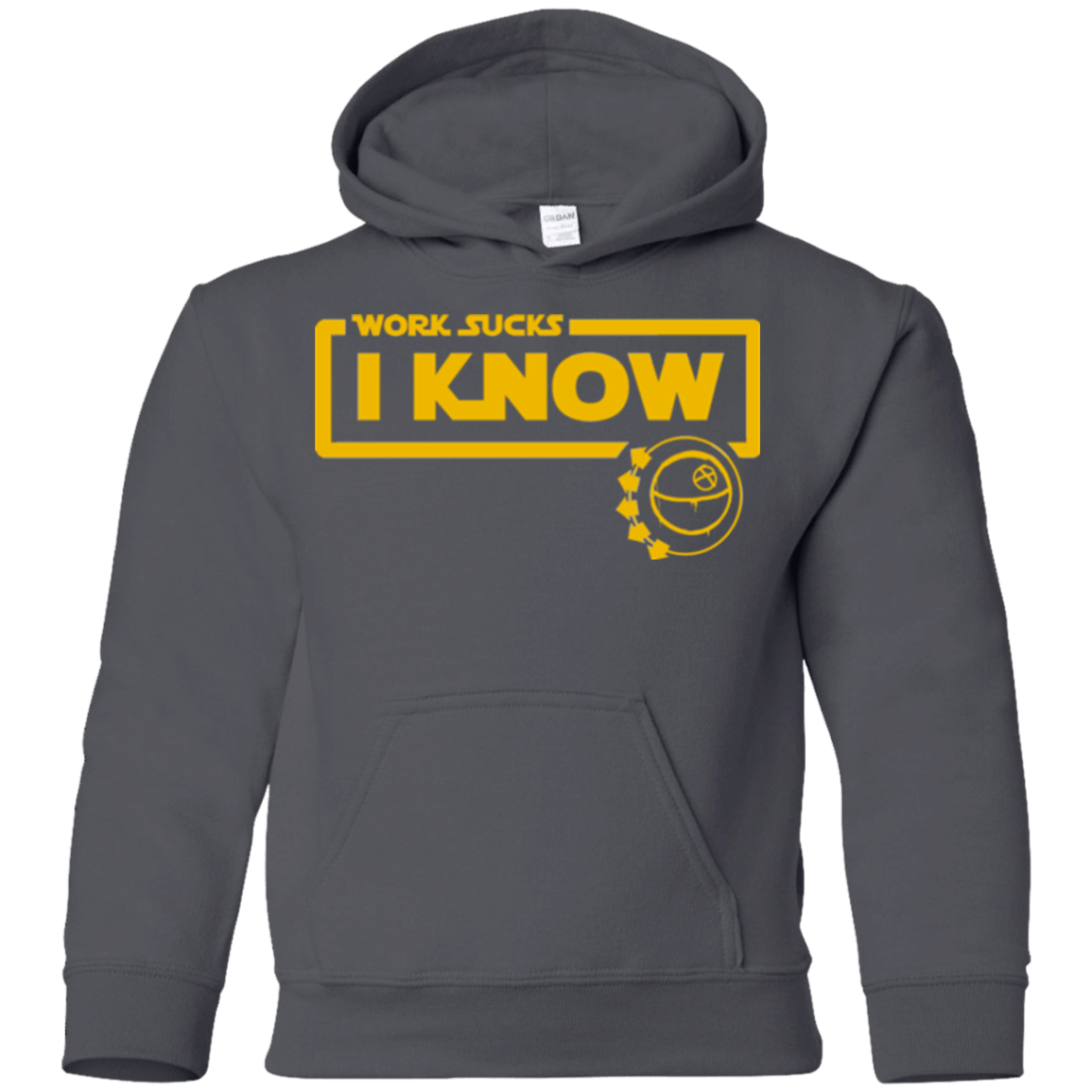 Sweatshirts Charcoal / YS Work Sucks Youth Hoodie