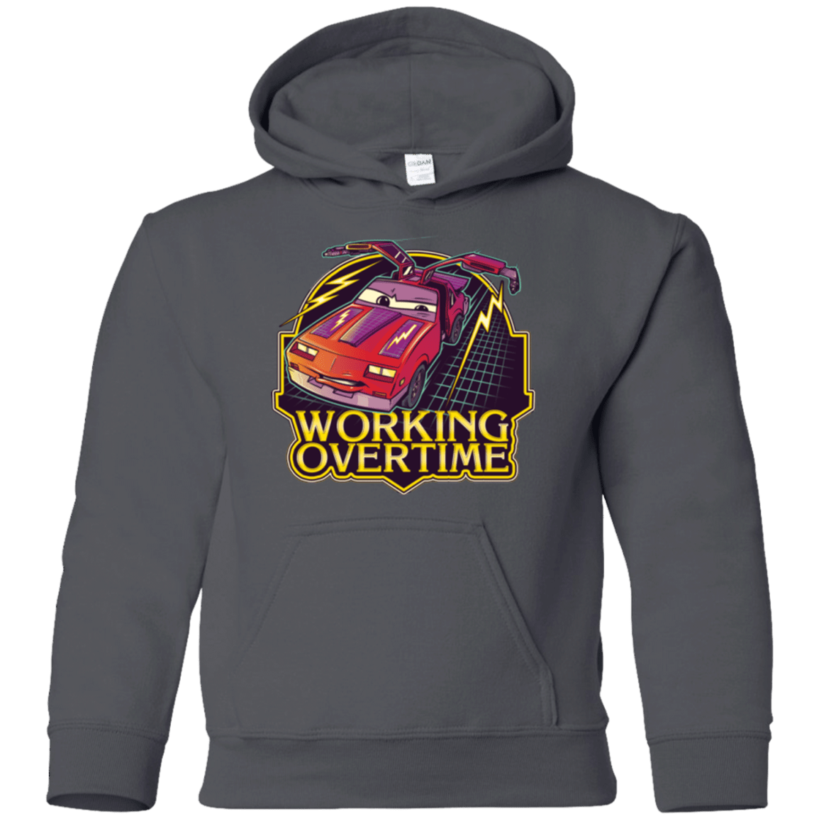 Sweatshirts Charcoal / YS Working Overtime Youth Hoodie