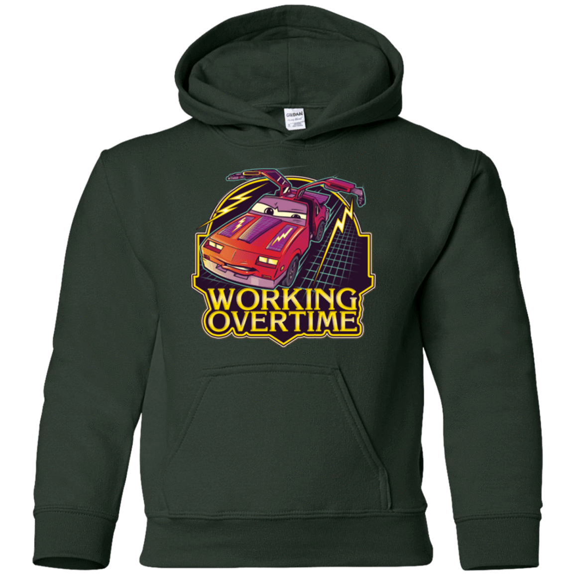 Sweatshirts Forest Green / YS Working Overtime Youth Hoodie