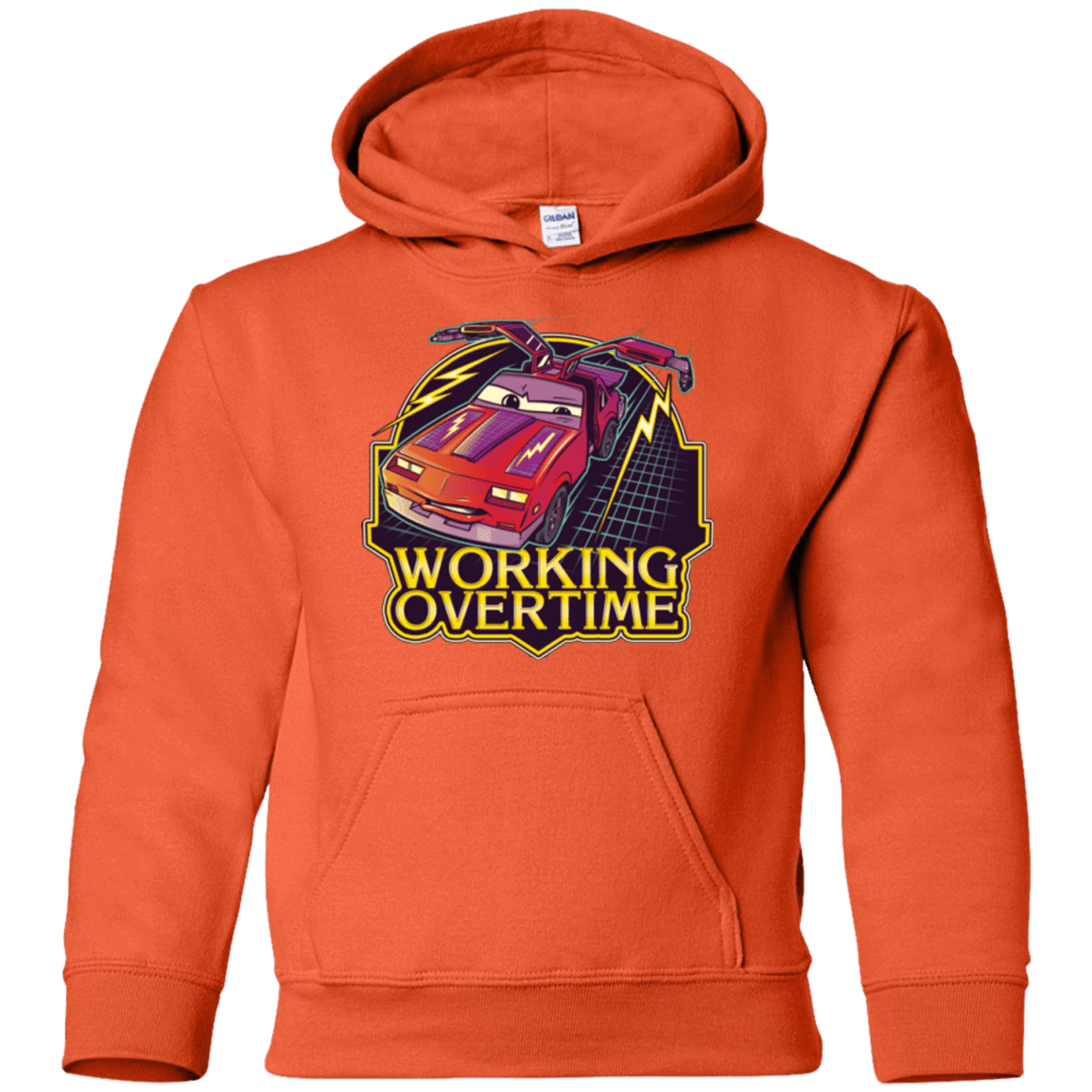 Sweatshirts Orange / YS Working Overtime Youth Hoodie