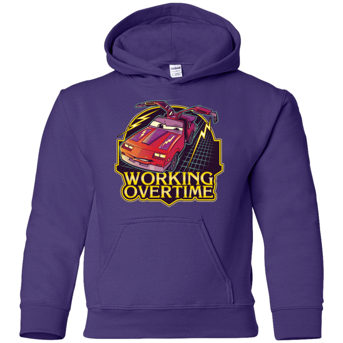 Sweatshirts Purple / YS Working Overtime Youth Hoodie