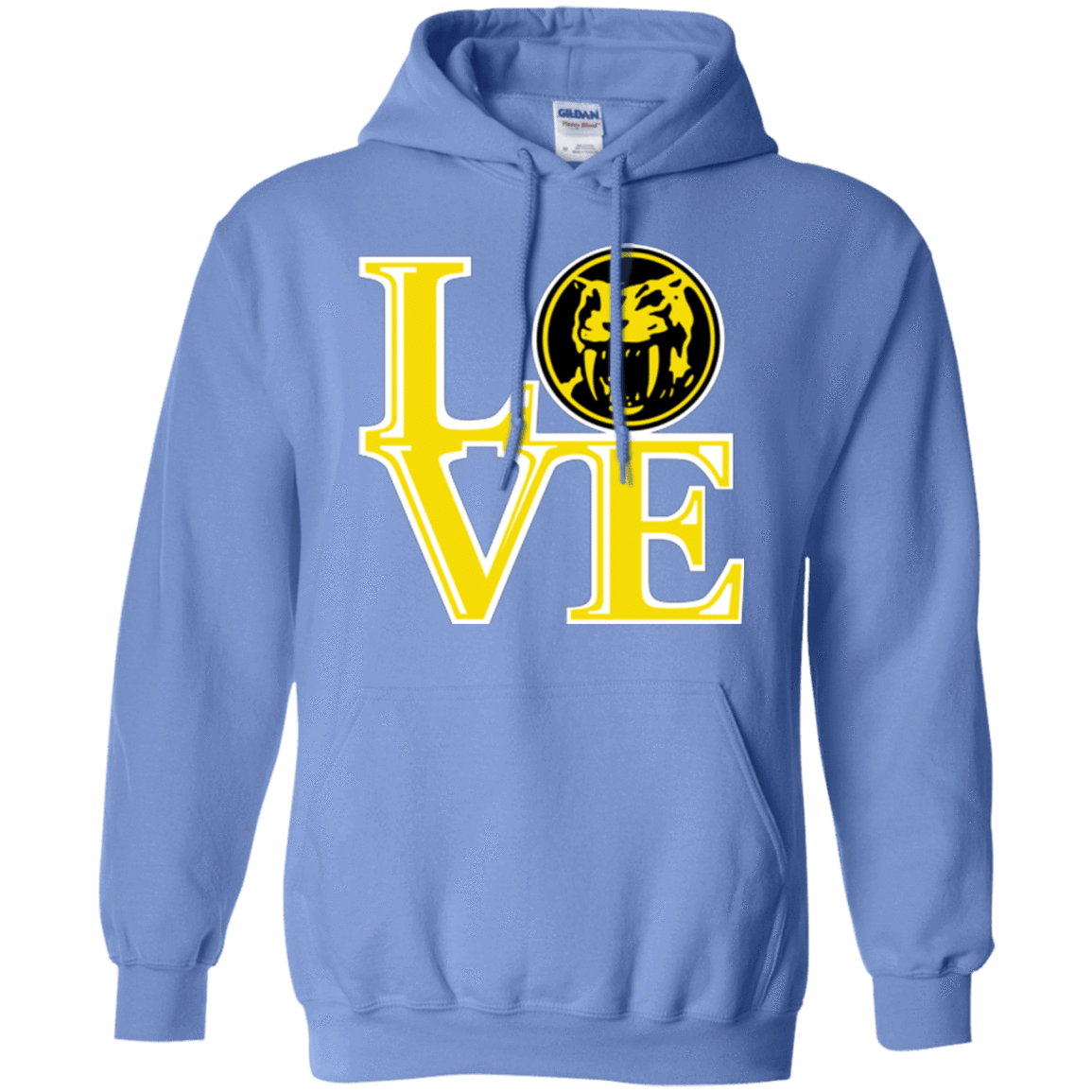 Sweatshirts Carolina Blue / Small Yellow Ranger LOVE Pullover Hoodie