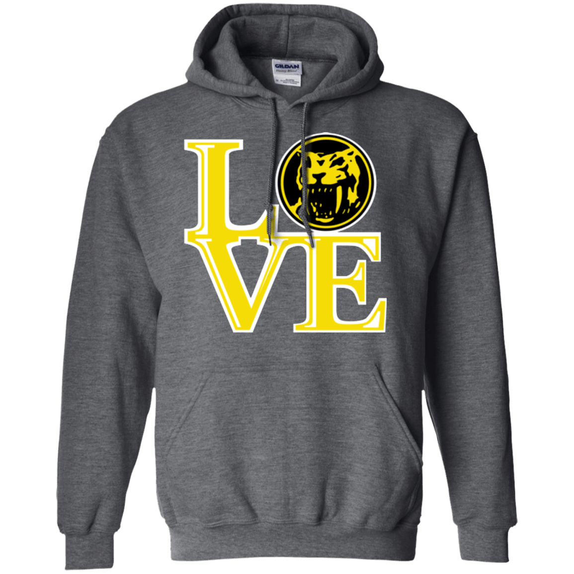 Sweatshirts Dark Heather / Small Yellow Ranger LOVE Pullover Hoodie
