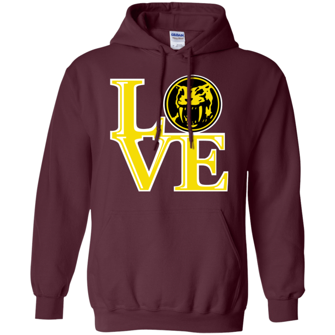 Sweatshirts Maroon / Small Yellow Ranger LOVE Pullover Hoodie