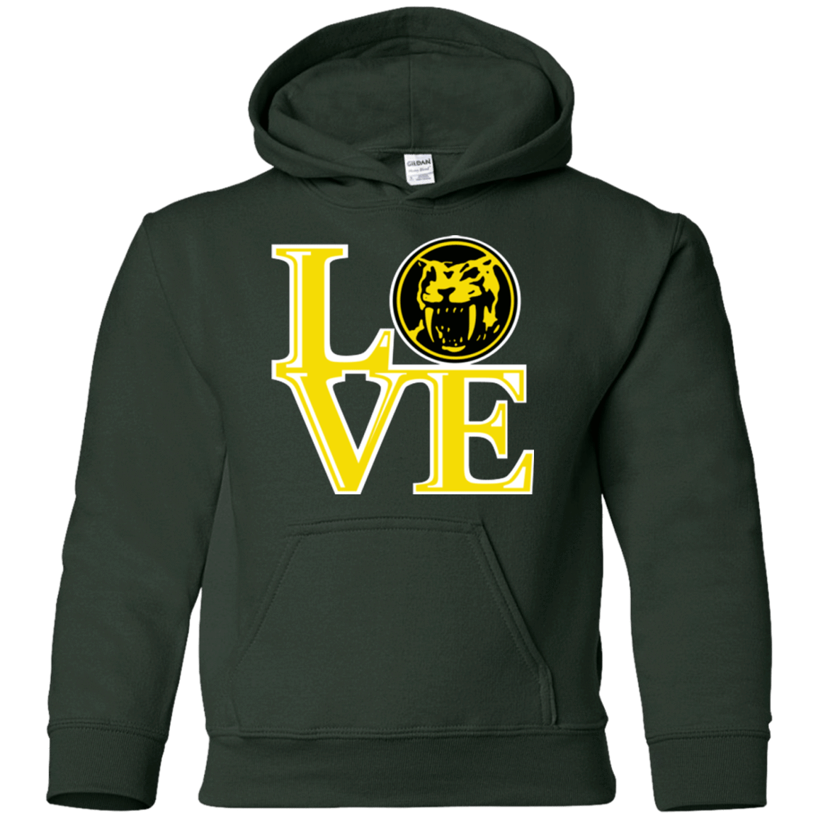 Sweatshirts Forest Green / YS Yellow Ranger LOVE Youth Hoodie