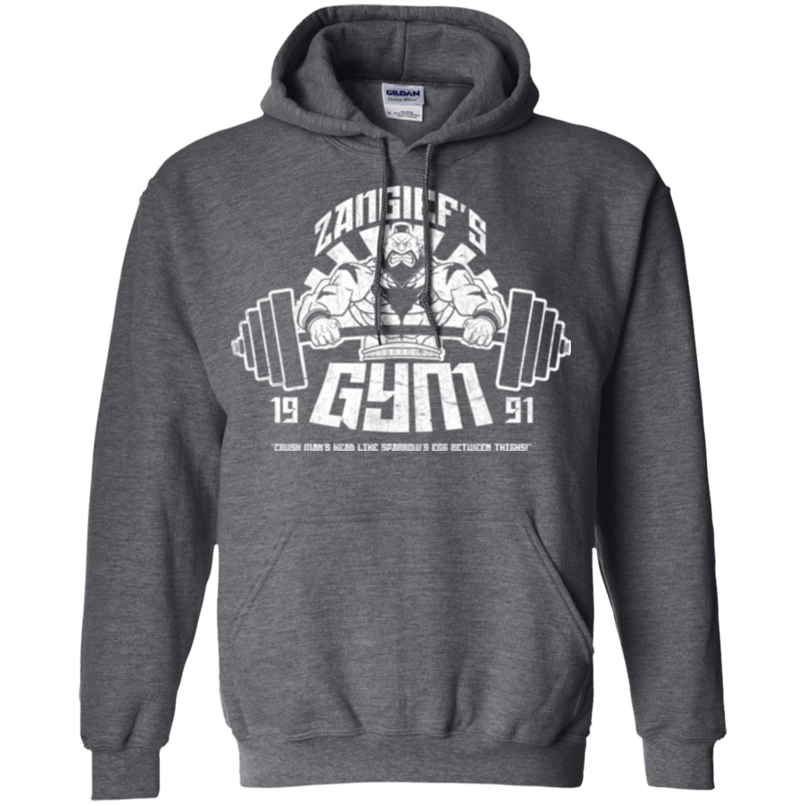 Sweatshirts Dark Heather / Small Zangief Gym Pullover Hoodie