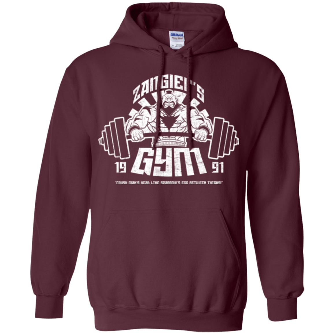 Sweatshirts Maroon / Small Zangief Gym Pullover Hoodie