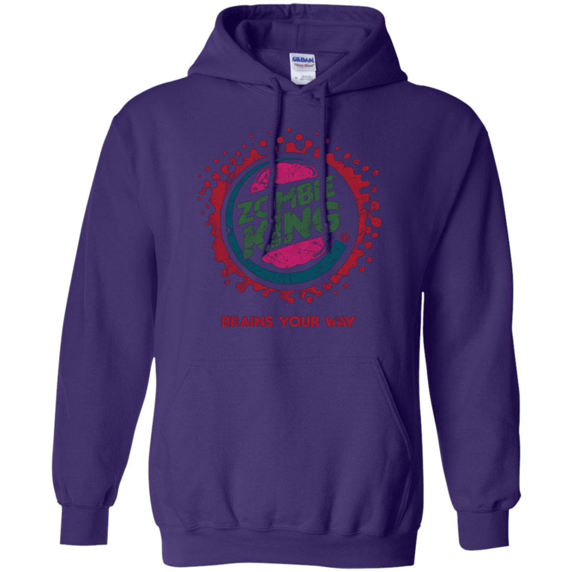Sweatshirts Purple / Small Zombie King Pullover Hoodie
